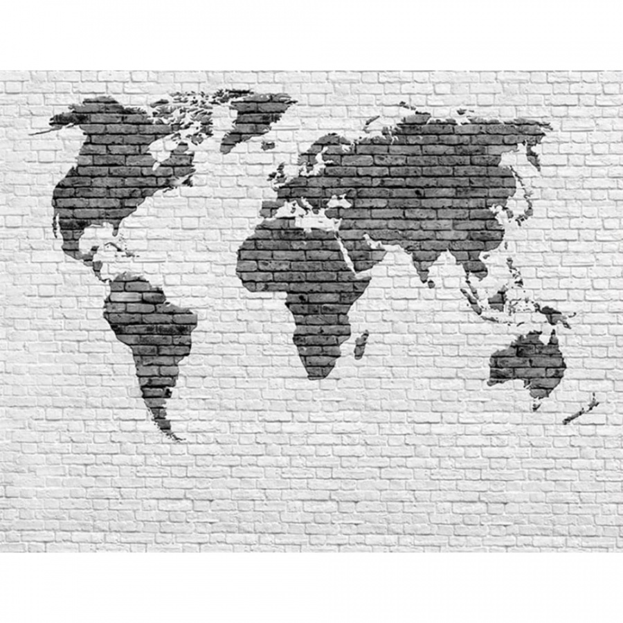 Бумажные бесшовные фотообои Verol Карта мира