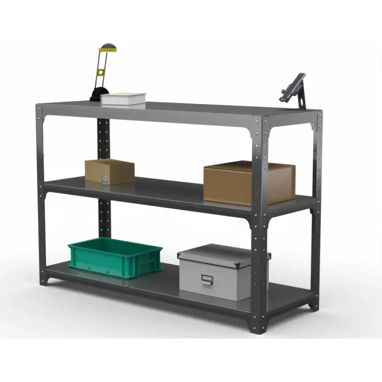 Стол-верстак ООО Металекс KIT 950х1100х500 мм, две полки, серый 204968