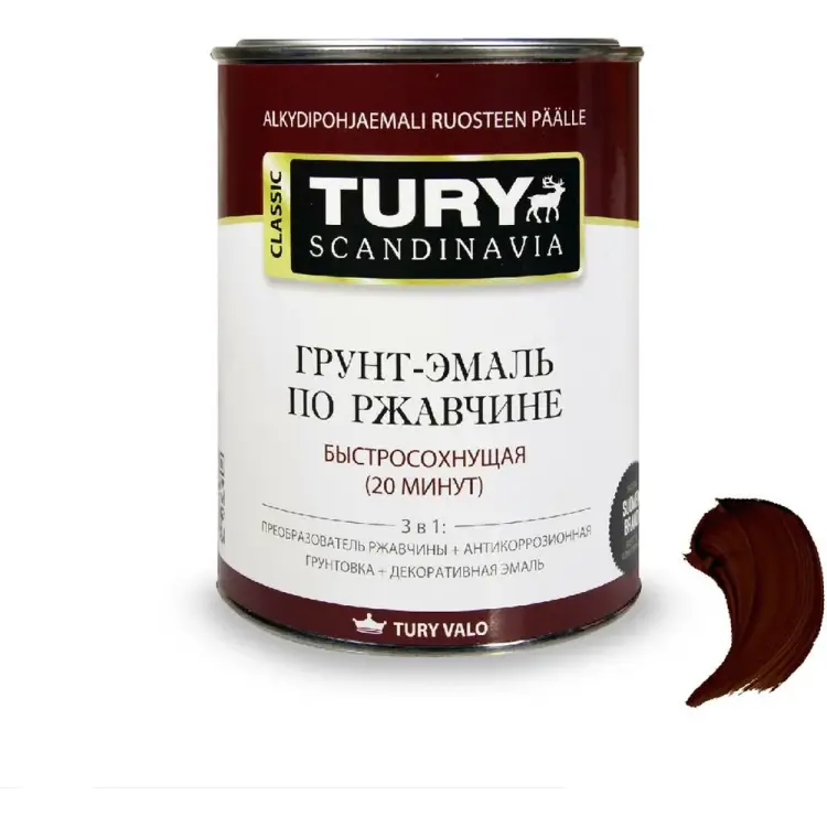 Грунт-эмаль по ржавчине TURY МС-102 T1-00005129 Грунт-эмаль по ржавчине TURY МС-102 T1-00005129