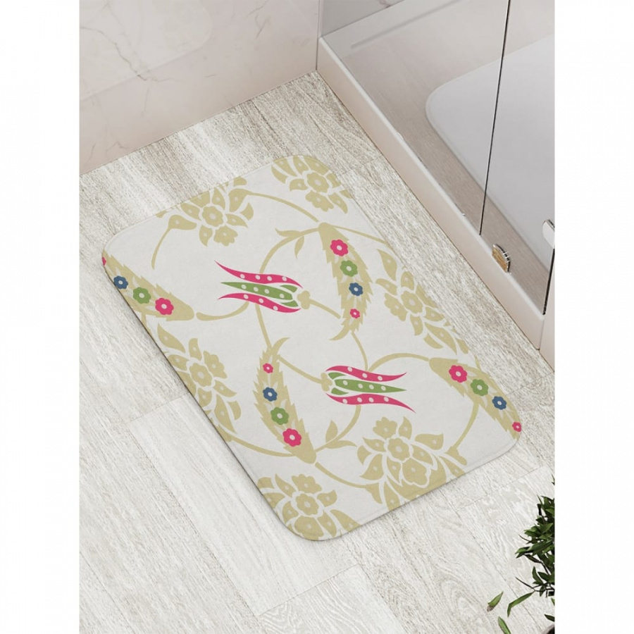Противоскользящий коврик для ванной, сауны, бассейна JOYARTY Традиционные цветы