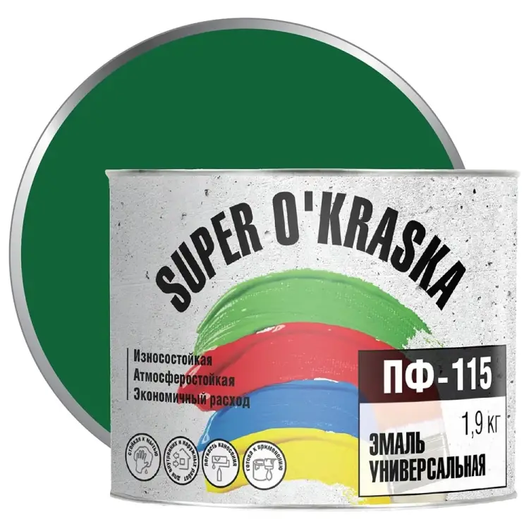 Эмаль super maler Зеленый 1,9кг Лк-00005652 Эмаль super maler Зеленый 1,9кг Лк-00005652