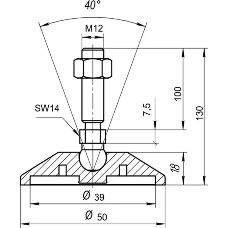 Шарнирная опора Алтервиа A00021.1105012100.2
