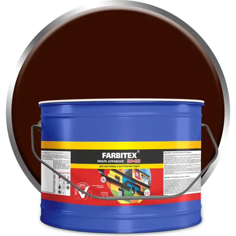 Алкидная эмаль Farbitex ПФ-115 4300005160 Алкидная эмаль Farbitex ПФ-115 4300005160
