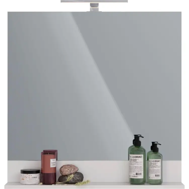 Зеркало Lemark ROMANCE 80 см, с полкой, белый глянец LM07R80Z Зеркало Lemark ROMANCE 80 см, с полкой, белый глянец LM07R80Z