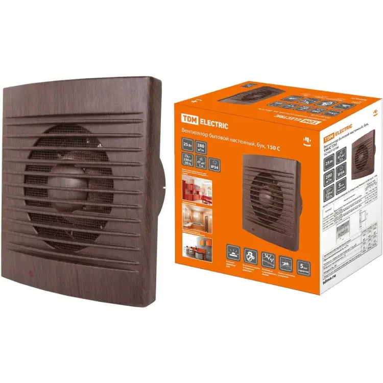 Бытовой настенный вентилятор TDM ELECTRIC 150 С ЭКО SQ1807-0106