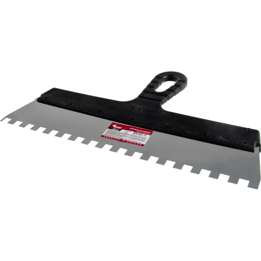 Фасадный нержавеющий зубчатый шпатель КУРС 06615