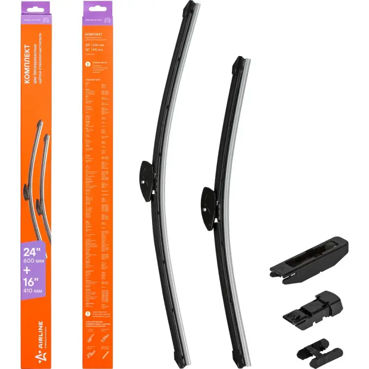 Бескаркасные щетки стеклоочистителя Airline AWB-BK-600-400K