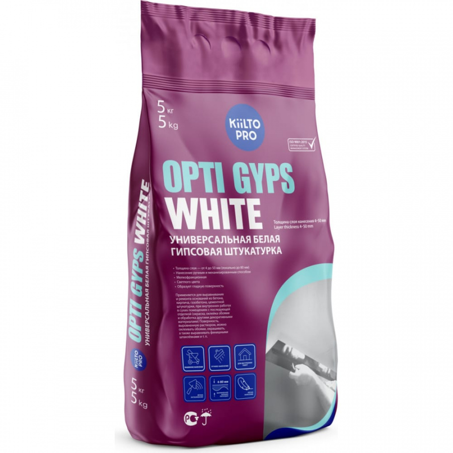 Гипсовая штукатурка KIILTO Opti Gyps White