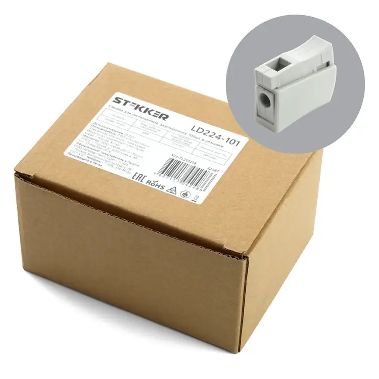 Двусторонняя клемма для светильников STEKKER LD224-101 32387