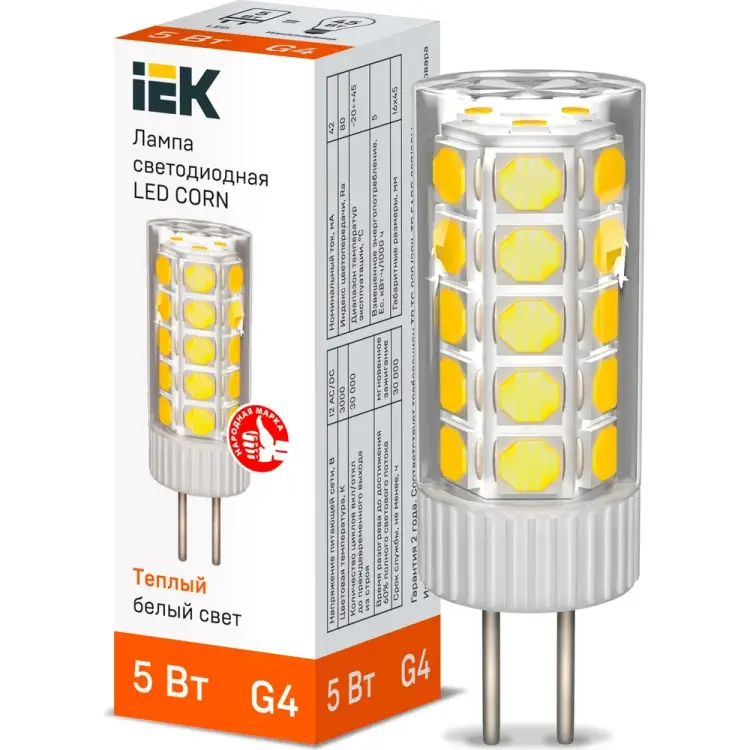 Светодиодная лампа IEK corn LLE-CORN-5-012-30-G4 Светодиодная лампа IEK corn LLE-CORN-5-012-30-G4