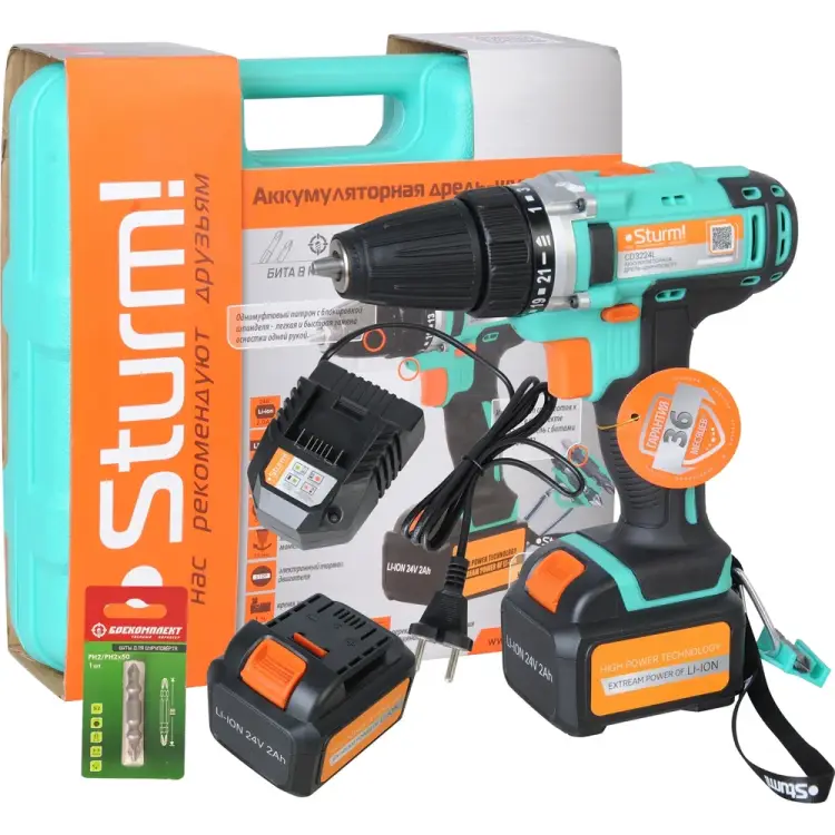 Аккумуляторный шуруповерт Sturm CD3224L Аккумуляторный шуруповерт Sturm CD3224L