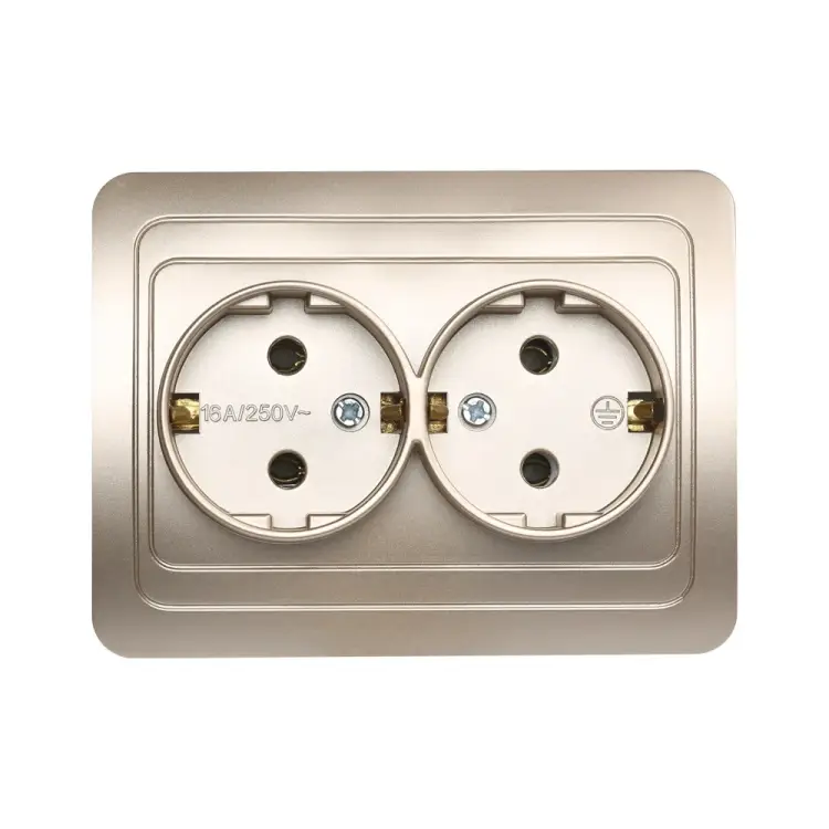 Двухместная розетка Smartbuy Марс SBE-02c-16-S2-Z-c