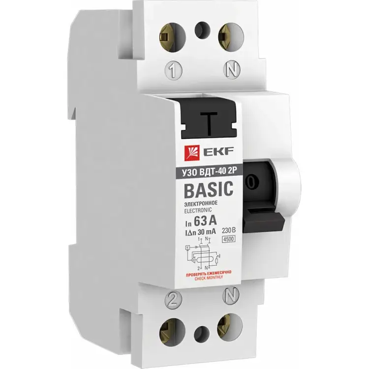 Электронное устройство защитного отключения EKF Basic ВДТ-40 elcb-2-63-30e-sim