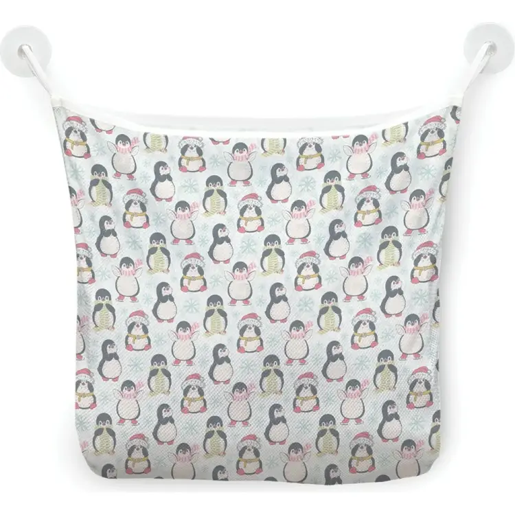 Настенная сетка-органайзер для ванной для игрушек JOYARTY Новогодние пингвины tgb_380857