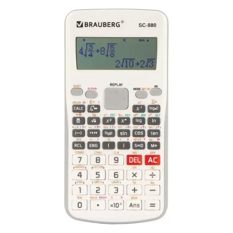 Двухстрочный инженерный калькулятор BRAUBERG SC-880-N 250526 Двухстрочный инженерный калькулятор BRAUBERG SC-880-N 250526