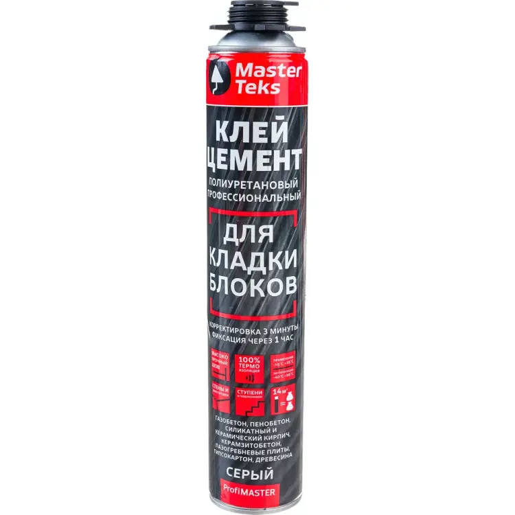 Клей-цемент для кладки блоков MASTERTEKS Profimaster Профи 226589 Клей-цемент для кладки блоков MASTERTEKS Profimaster Профи 226589