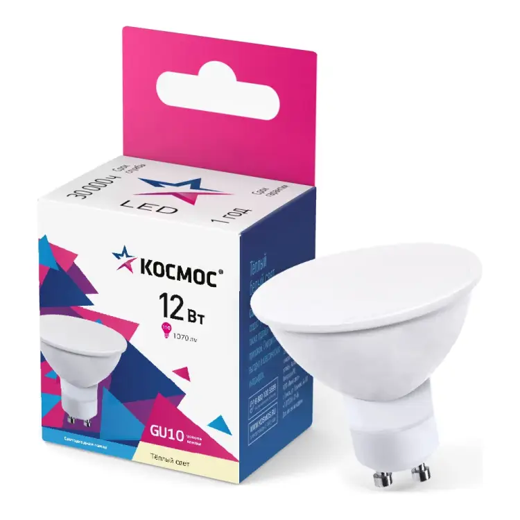 Светодиодная лампа КОСМОС LkecLED12wGU10C30