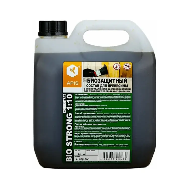 Биозащитный состав для древесины APIS Strong-bio 4665296512994