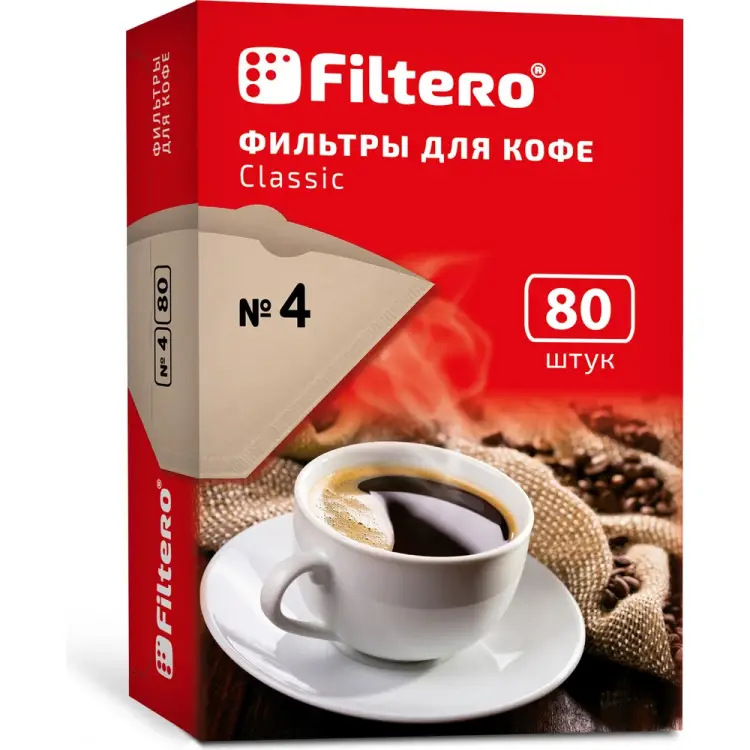 Фильтры для кофе FILTERO №4 4/80 Фильтры для кофе FILTERO №4 4/80