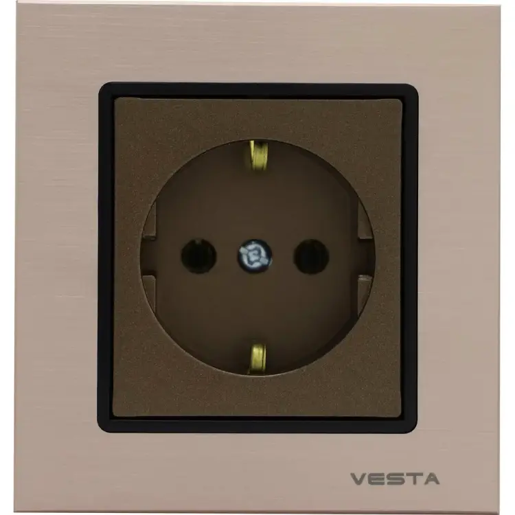 Одинарная розетка Vesta Electric Exclusive Champagne Metallic FRZ00041004BSH