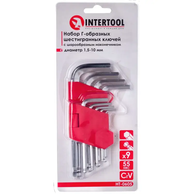 Набор Г-образных шестигранных ключей INTERTOOL HT-0605 Набор Г-образных шестигранных ключей INTERTOOL HT-0605