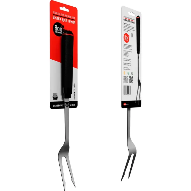 Вилка для гриля 800 Degrees Red Line Stainless Steel Fork 800DGR-TLS025 Вилка для гриля 800 Degrees Red Line Stainless Steel Fork 800DGR-TLS025