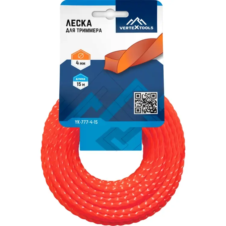 Леска для триммера vertextools YK-777-4-15