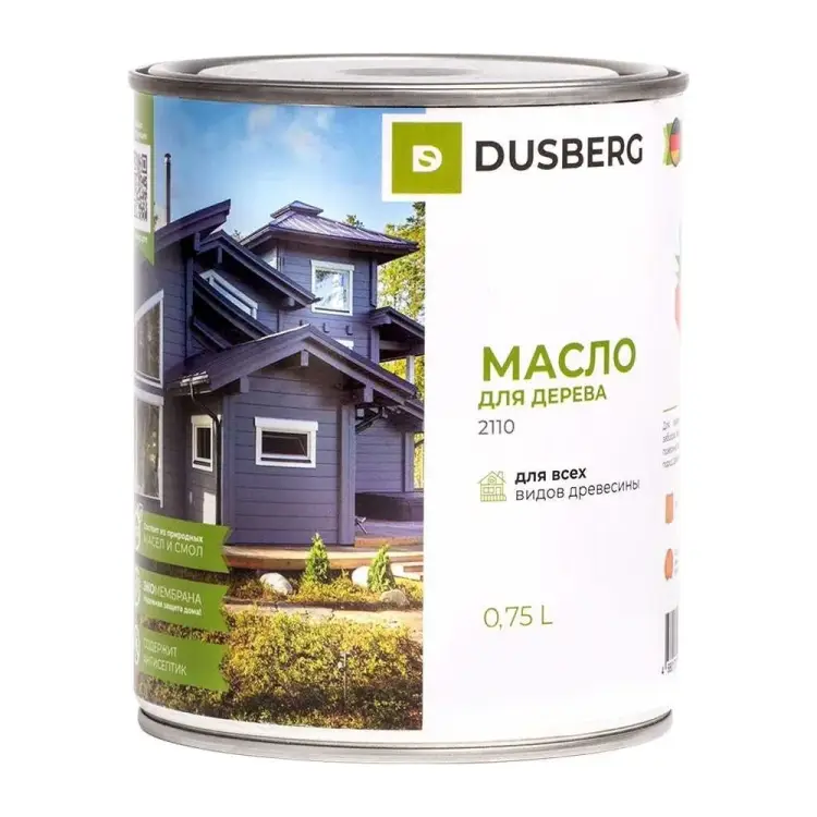 Масло для дерева для фасадов, заборов, беседок и других вертикальных поверхностей из мягких и твердых поро DUSBERG 2110 2110-750-Dus2050