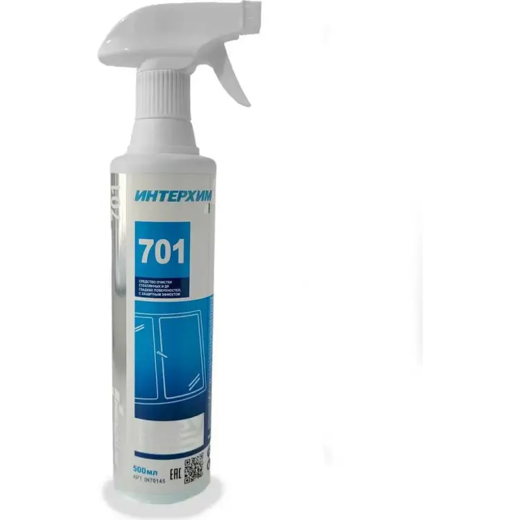Средство очистки стеклянных и др. гладких поверхностей ИНТЕРХИМ с защитным эффектом, 0.5 л ih70145