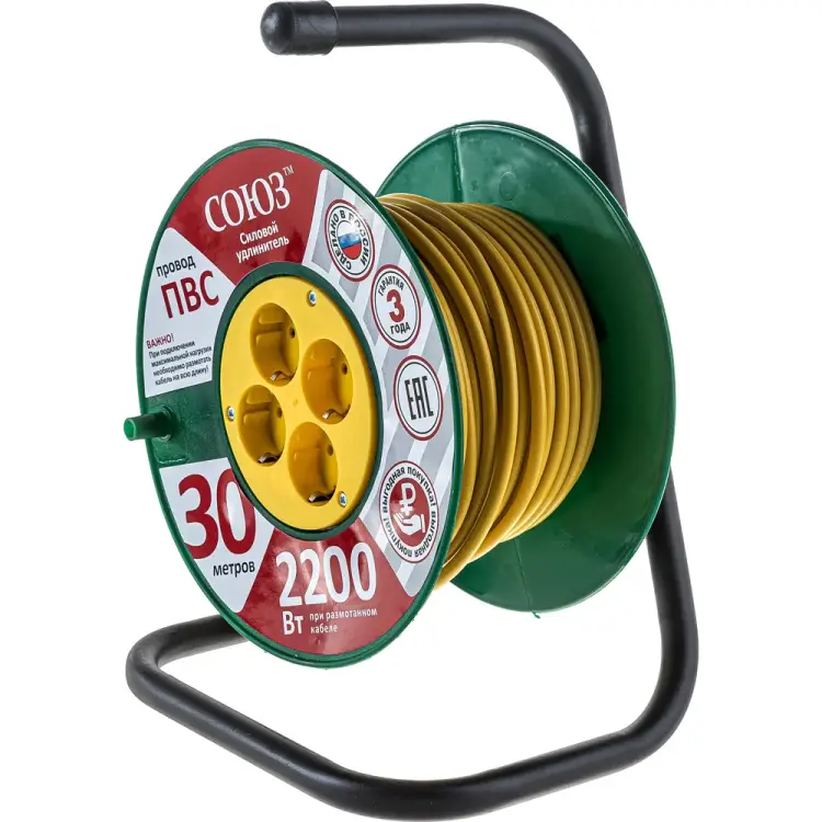 Силовой удлинитель на катушке Союз 481S-3403 Силовой удлинитель на катушке Союз 481S-3403