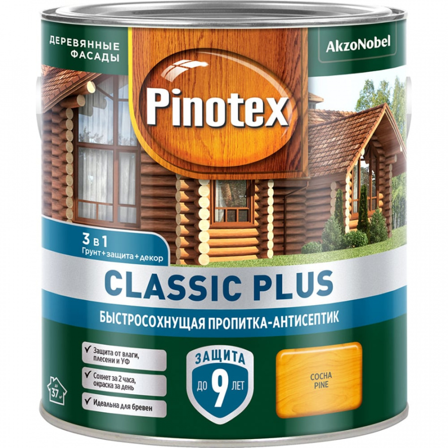 Быстросохнущая пропитка-антисептик Pinotex CLASSIC PLUS