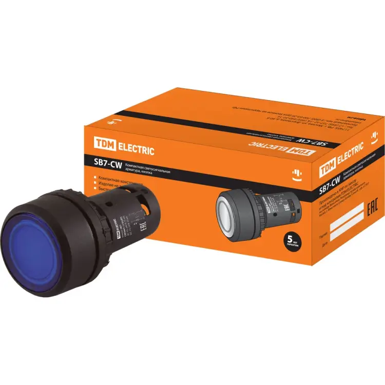 Кнопка TDM ELECTRIC SB7-CW3661-24VLED SQ0746-0032