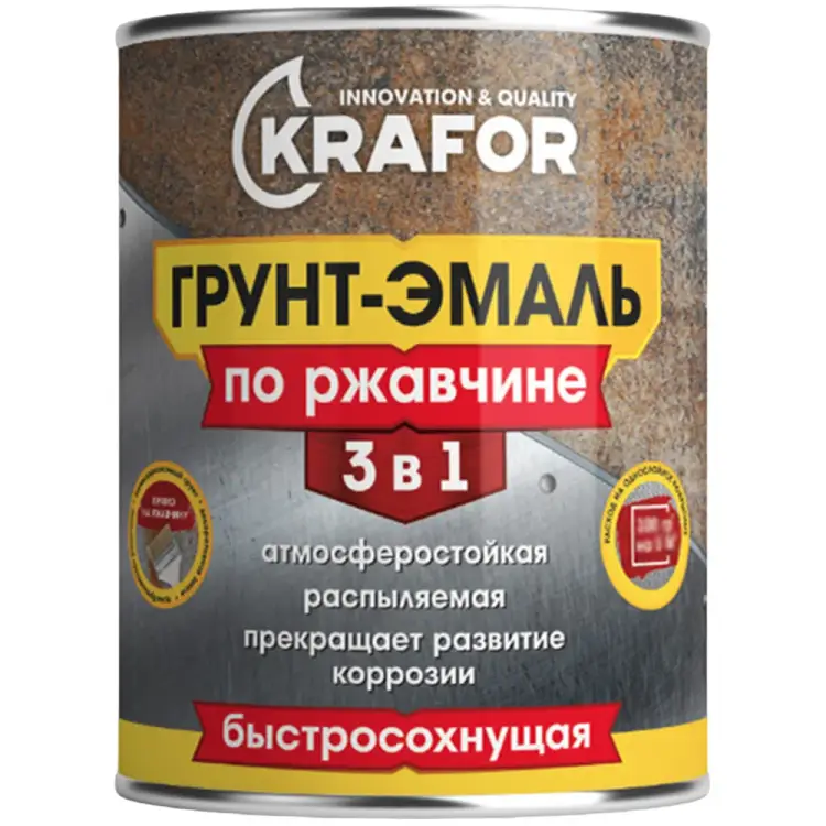 Грунт-эмаль по ржавчине KRAFOR 271218 Грунт-эмаль по ржавчине KRAFOR 271218