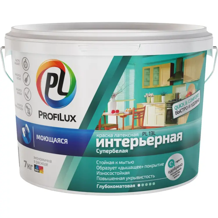 Латексная моющаяся краска Profilux ВД PL 13L Н0000001061
