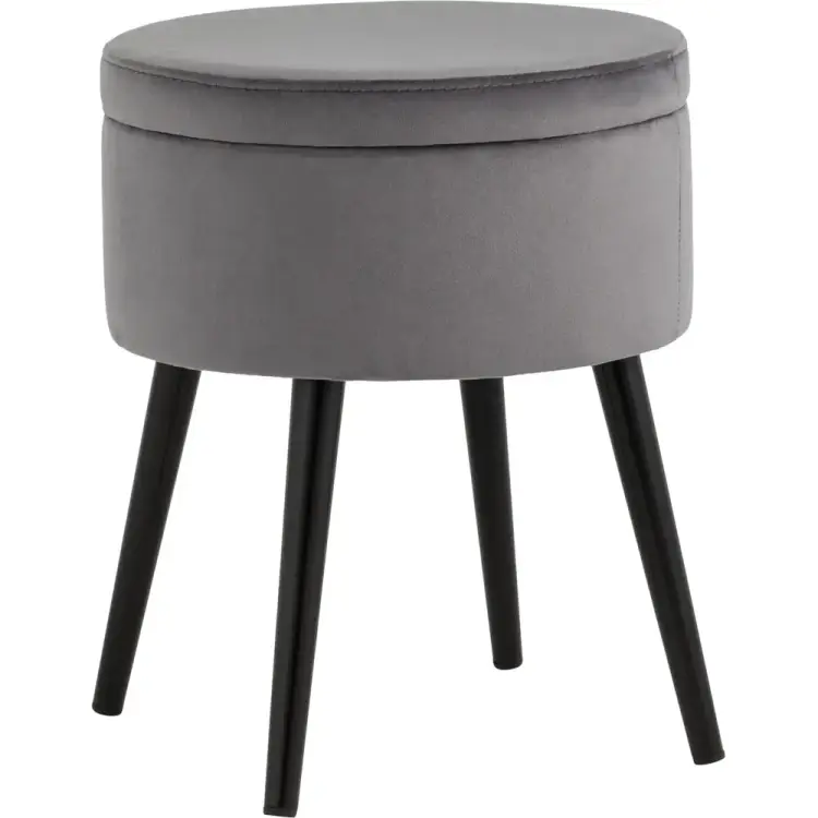 Пуф Стул Груп Клайс с ящиком для хранения, велюр серый vd-clays-b27 Пуф Стул Груп Клайс с ящиком для хранения, велюр серый vd-clays-b27