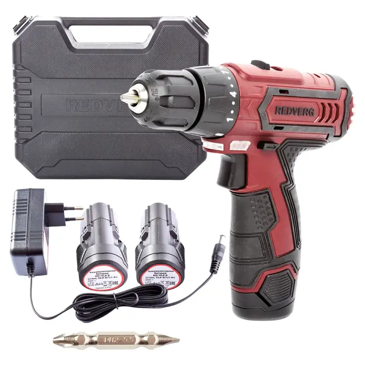 Аккумуляторный шуруповерт REDVERG RD-SD10L/2Y 6628688