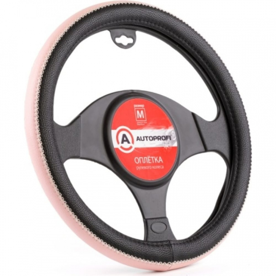 Оплетка руля AUTOPROFI AP-1931 BK PINK M