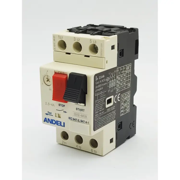 Пускатель ANDELI gv2-m08 2.5а~4a кнопочный ADL06-607