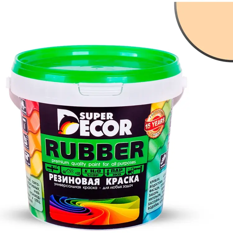 Резиновая краска SUPER DECOR №19 Слоновая кость 4630024701551 Резиновая краска SUPER DECOR №19 Слоновая кость 4630024701551