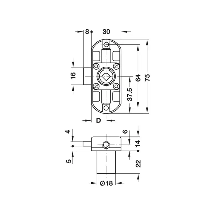 Замок Hafele Symo 224.64.650
