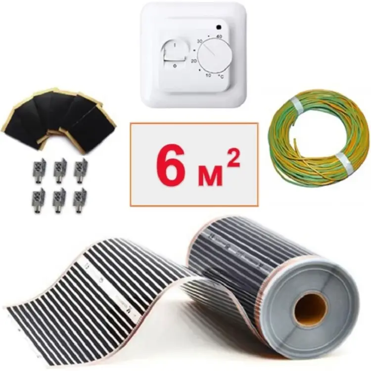 Пленочный электрический теплый пол ТеплоСофт 6 м2 пленка100 6метров