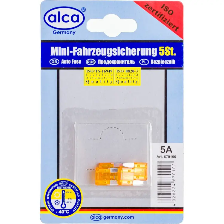 Флажковые мини предохранители Alca 670100