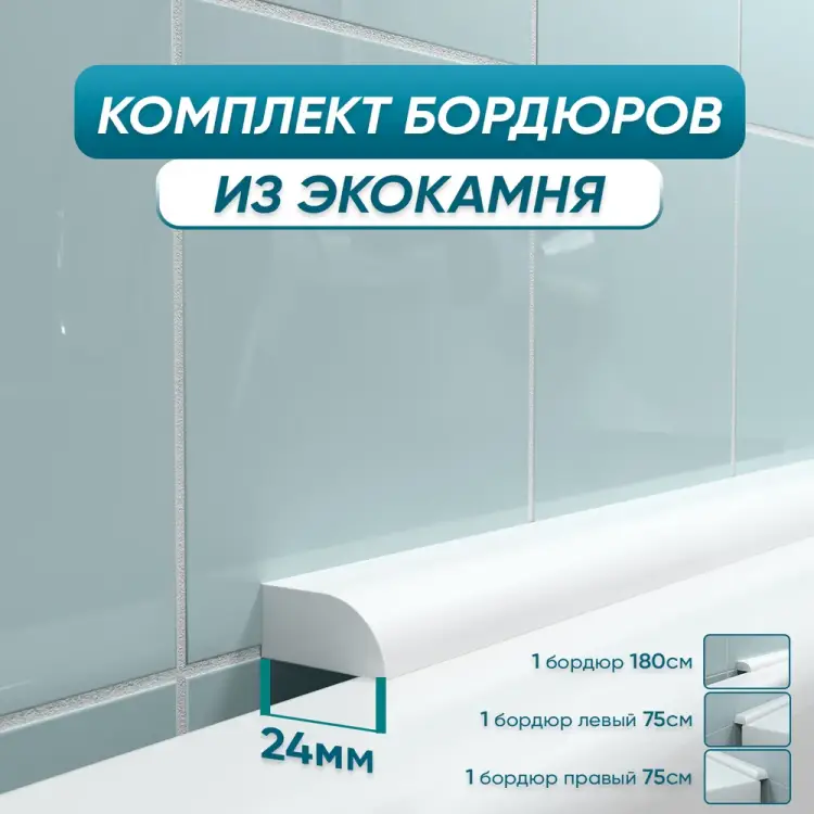 Комплект акриловых бордюров для ванной BNV ПШ24 4603312129450