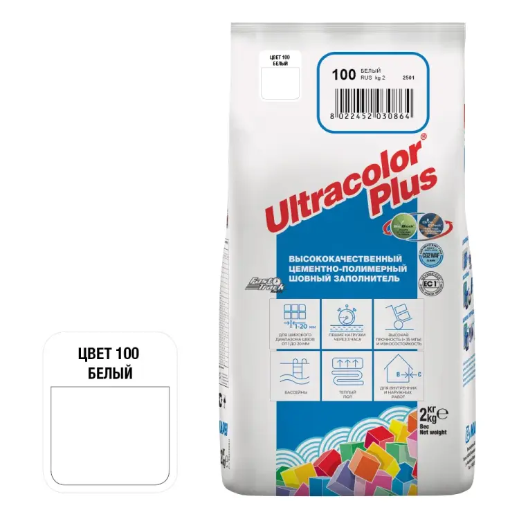 Затирка для швов MAPEI ULTRACOLOR PLUS №100 6622