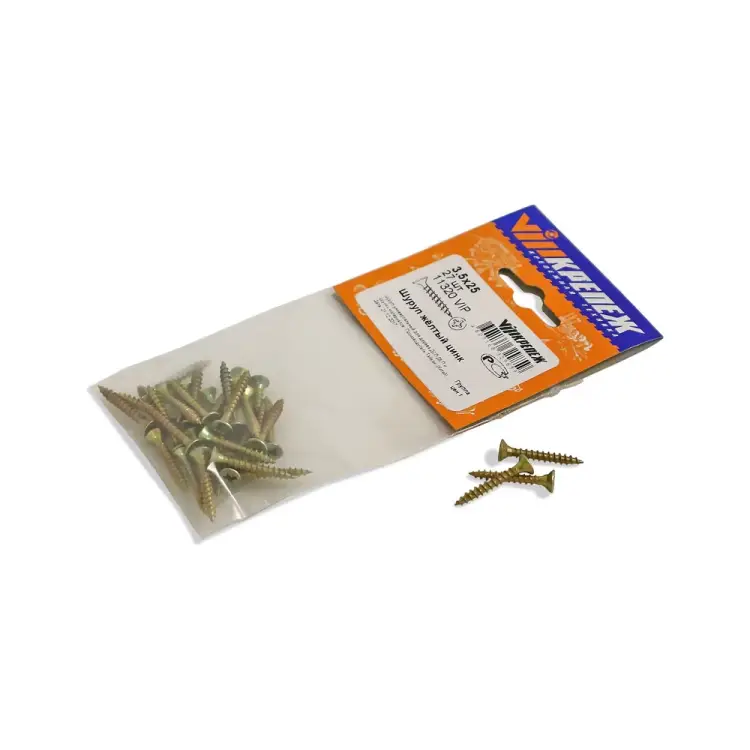 Шуруп vipкрепеж желтый цинк 11320 VIP