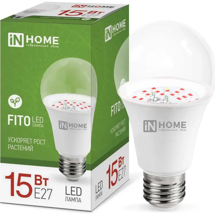 Светодиодная лампа IN HOME LED-A60-FITO 4690612036502 Светодиодная лампа IN HOME LED-A60-FITO 4690612036502