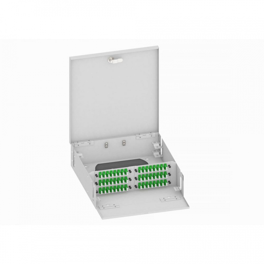 Настенный одномодовый укомплектованный оптический кросс TopLan КРН-Top-96LC/A-OS2-GY