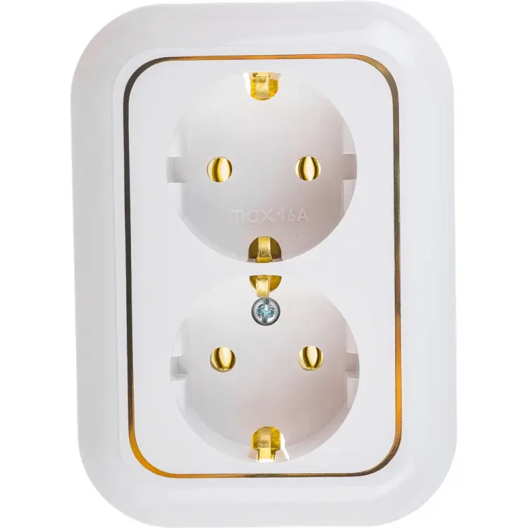 Двухместная розетка BYLECTRICA ГАРМОНИЯ ЛЮКС РС16-239 з