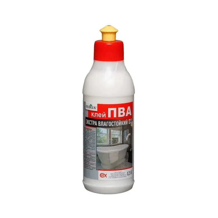 Влагостойкий ПВА клей Ecolux экстра 4607133684839