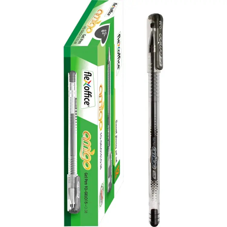 Гелевая ручка Flexoffice amigo FO-GEL015 BLACK